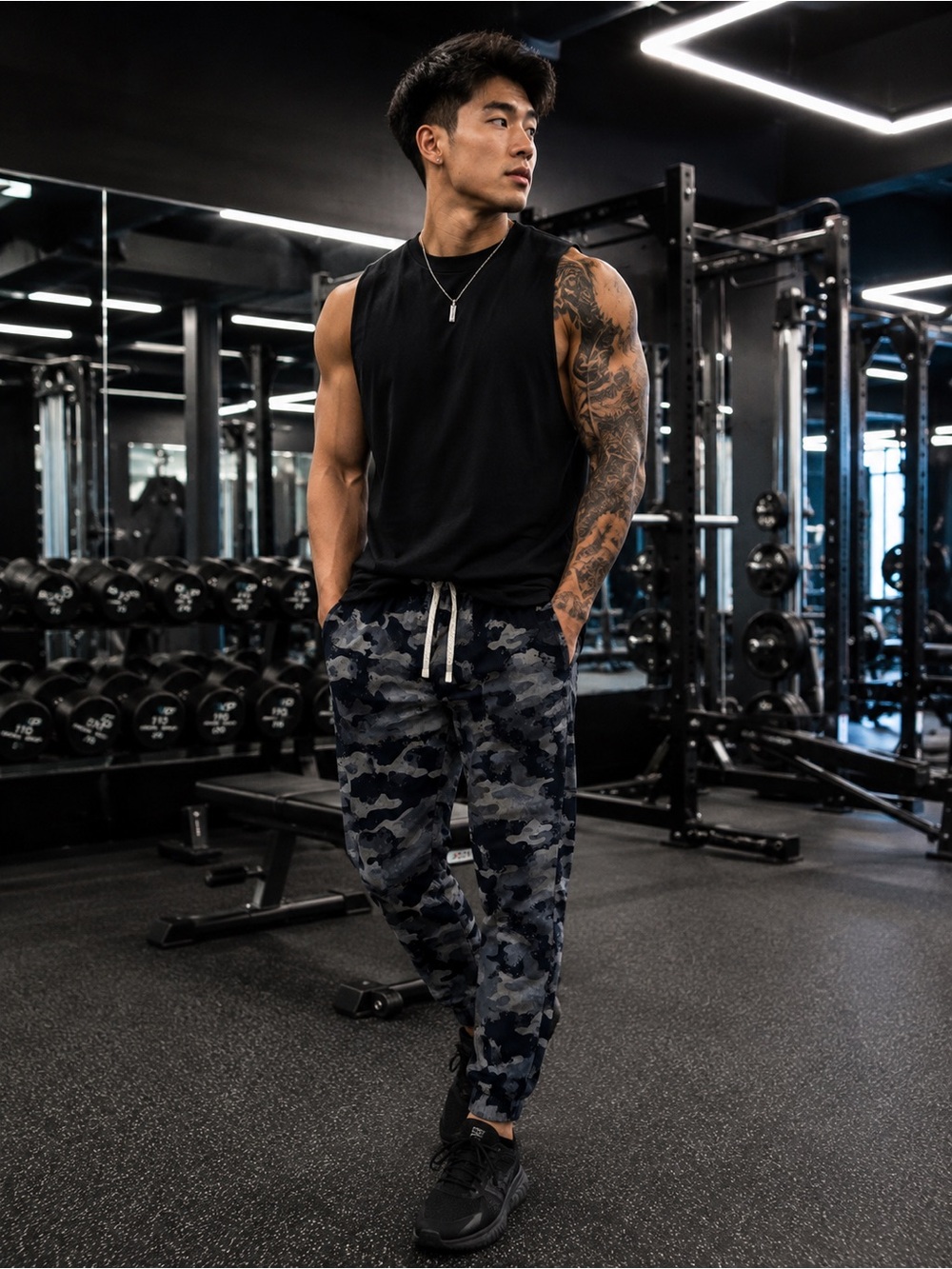 Fabletics Men’s Camo Print Joggers Sz Medium